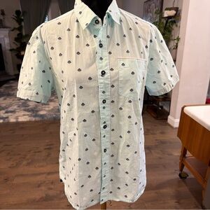 Mint Green Patterned Casual Shirt